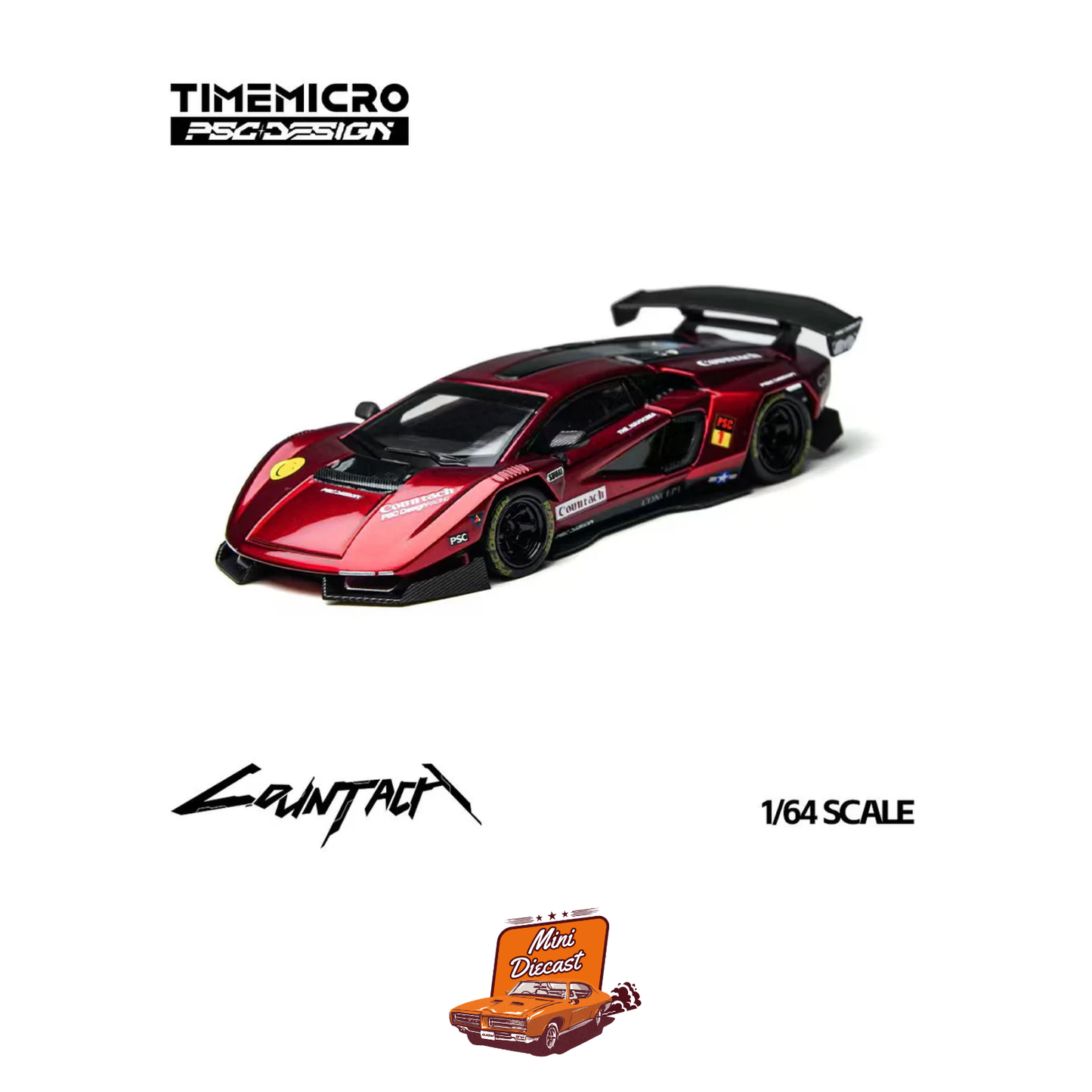 Time Micro × PSC Design Lamborghini Countach "V" Scarlet (TM647705)