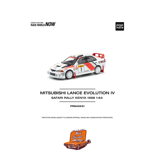 Pop Race Mitsubishi Lancer Evolution IV Safari Rally Kenya 1998 (PR64-231)