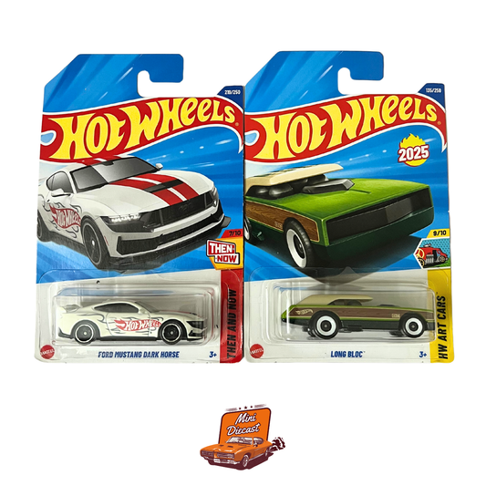Hot Wheels Mainline (Set of 2) – Ford Mustang Dark Horse / Long Bloc