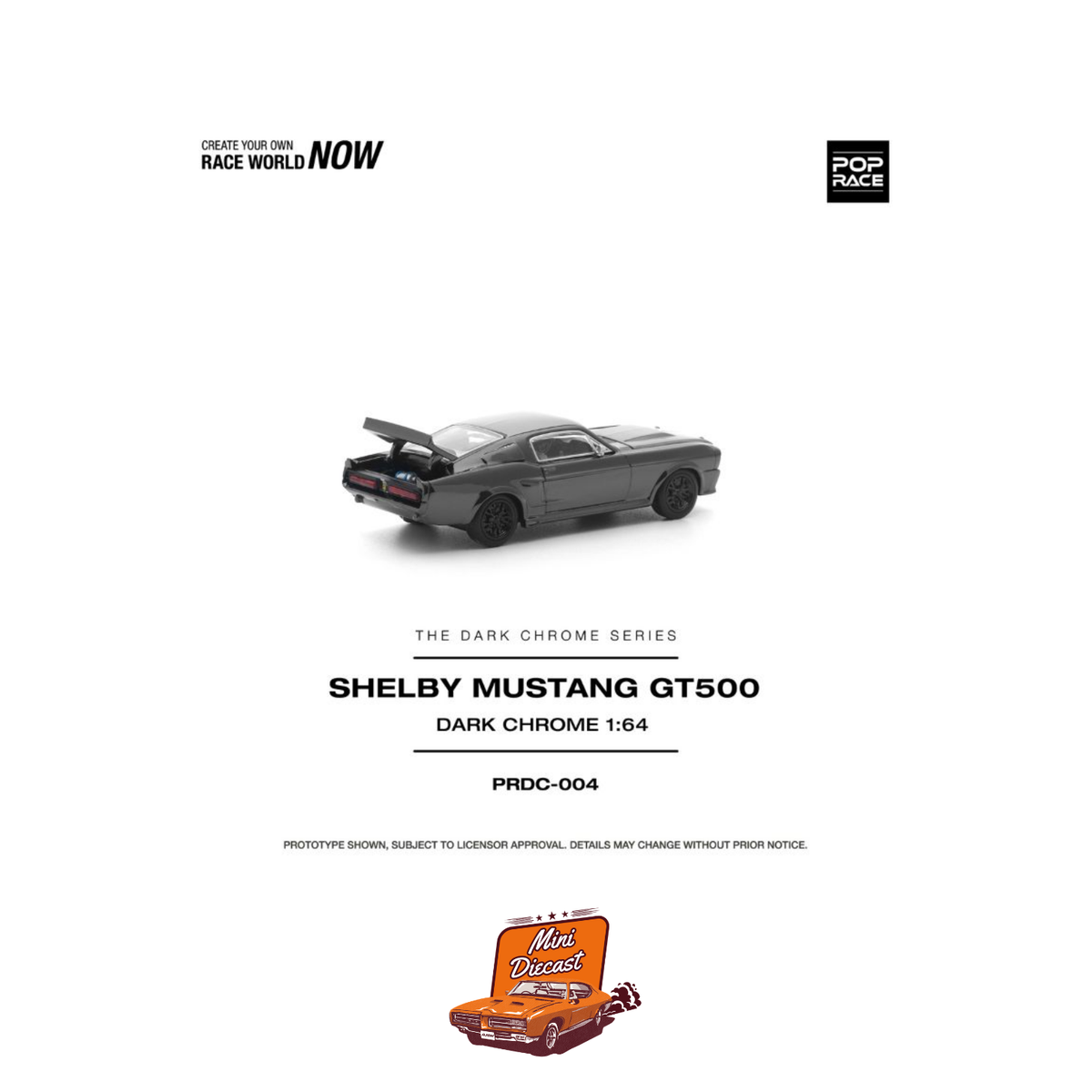 Pop Race Shelby Mustang GT500 Dark Chrome PRDC004