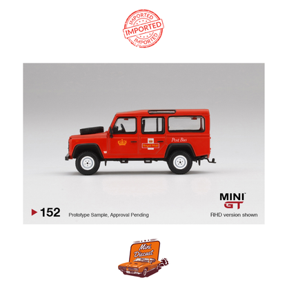 Mini GT #152 Land Rover Defender 110 UK Royal Mail Post Bus (Imported)