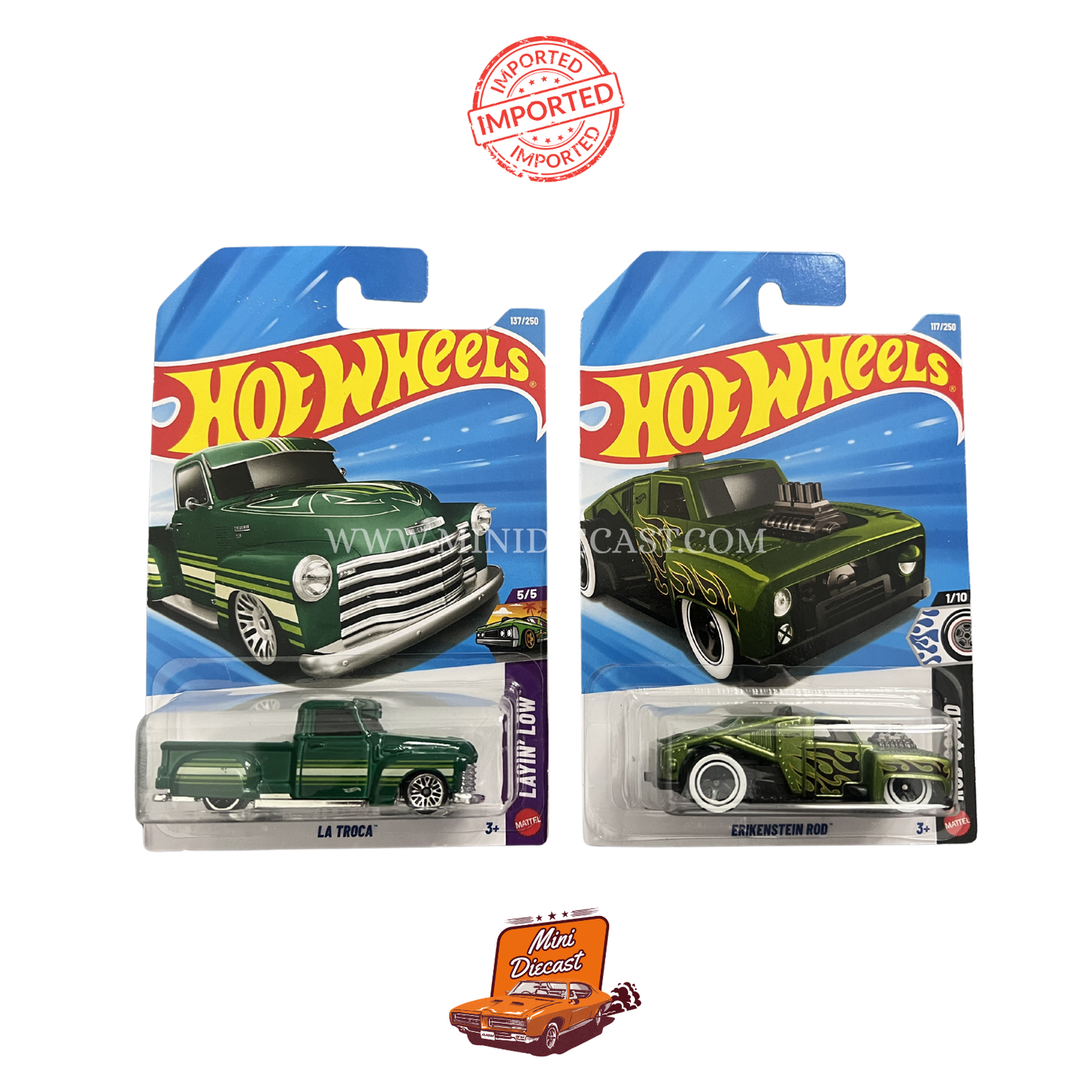 Hot Wheels Mainline (Set of 2) – La Troca™ / Erikstein Rod (Imported)