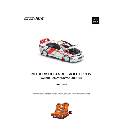 Pop Race Mitsubishi Lancer Evolution IV Safari Rally Kenya 1998 (PR64-231)