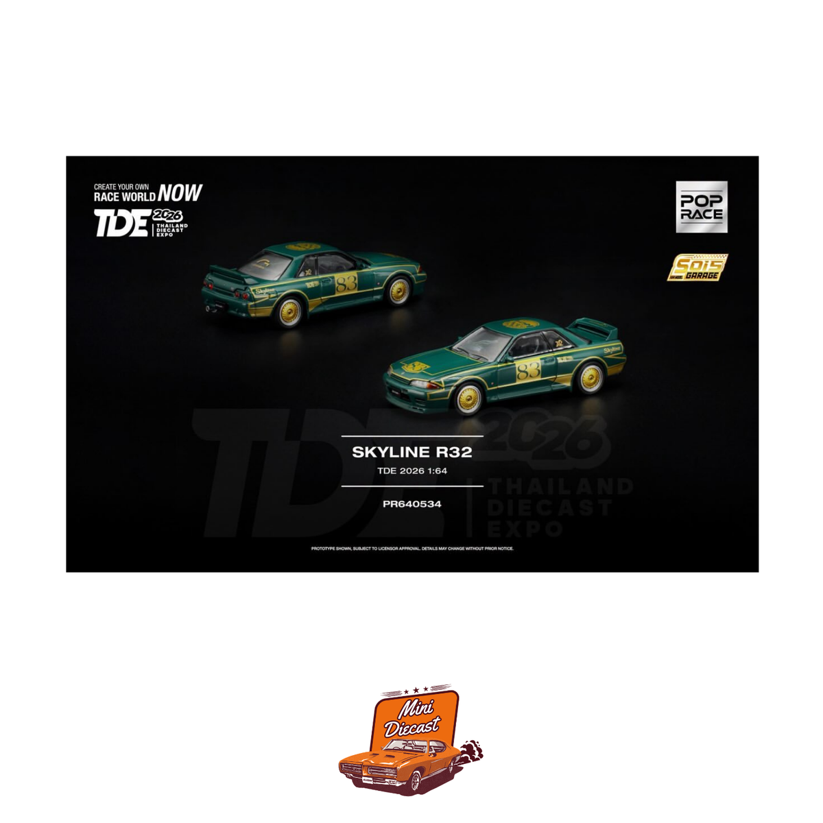 Pop Race x GRANDPRIX Nissan Skyline R32 2026 Thailand Diecast Expo PR64-534