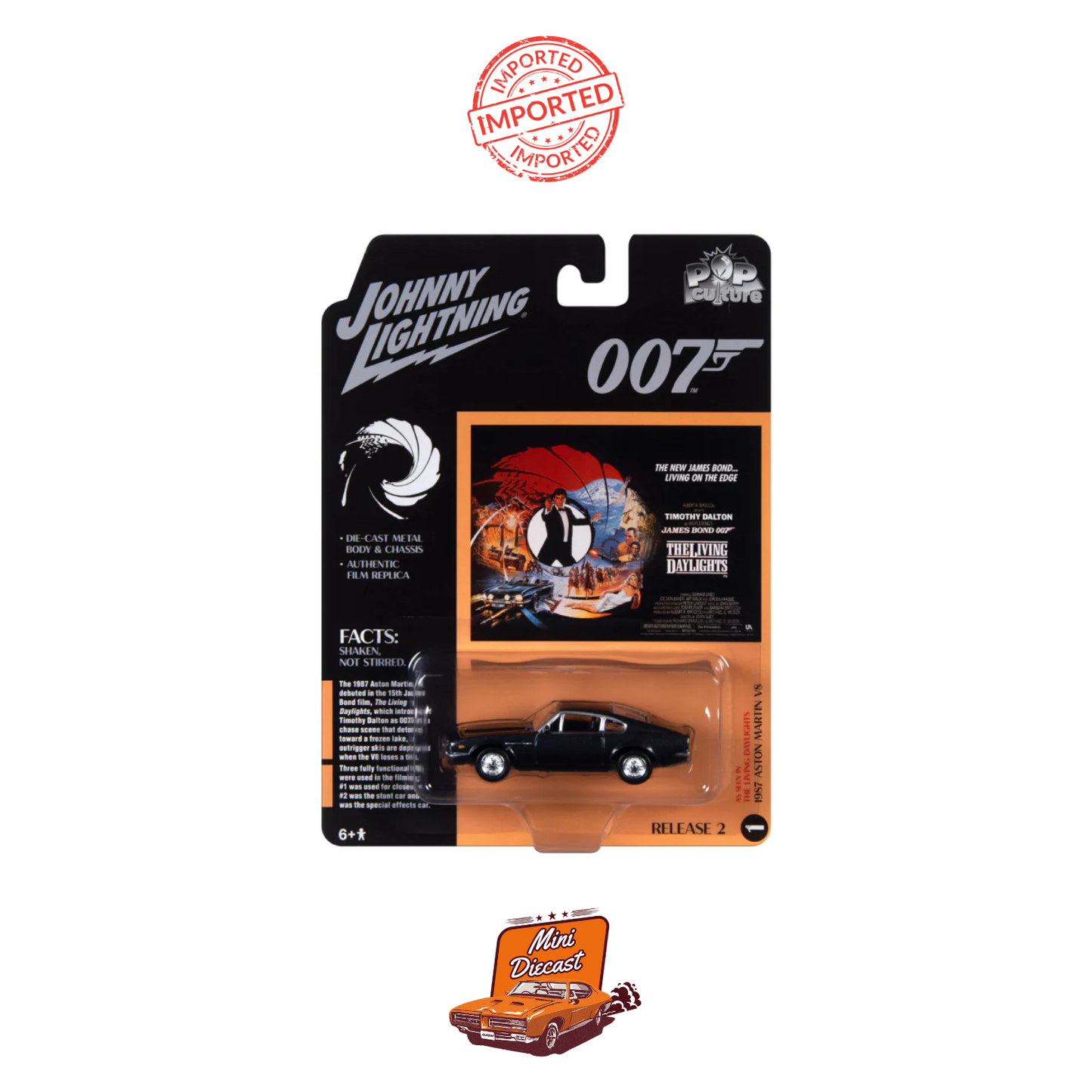 Johnny Lightning James Bond 007 “The Living Daylights” 1987 Aston Martin V8 (Imported)