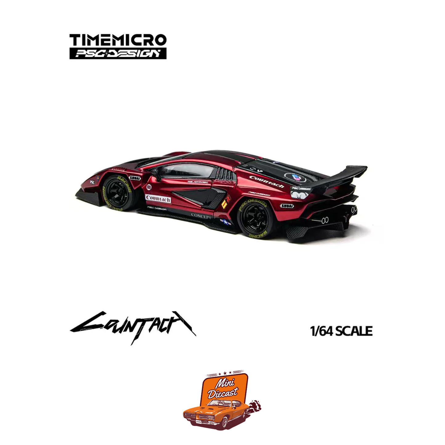 Time Micro × PSC Design Lamborghini Countach "V" Scarlet (TM647705)