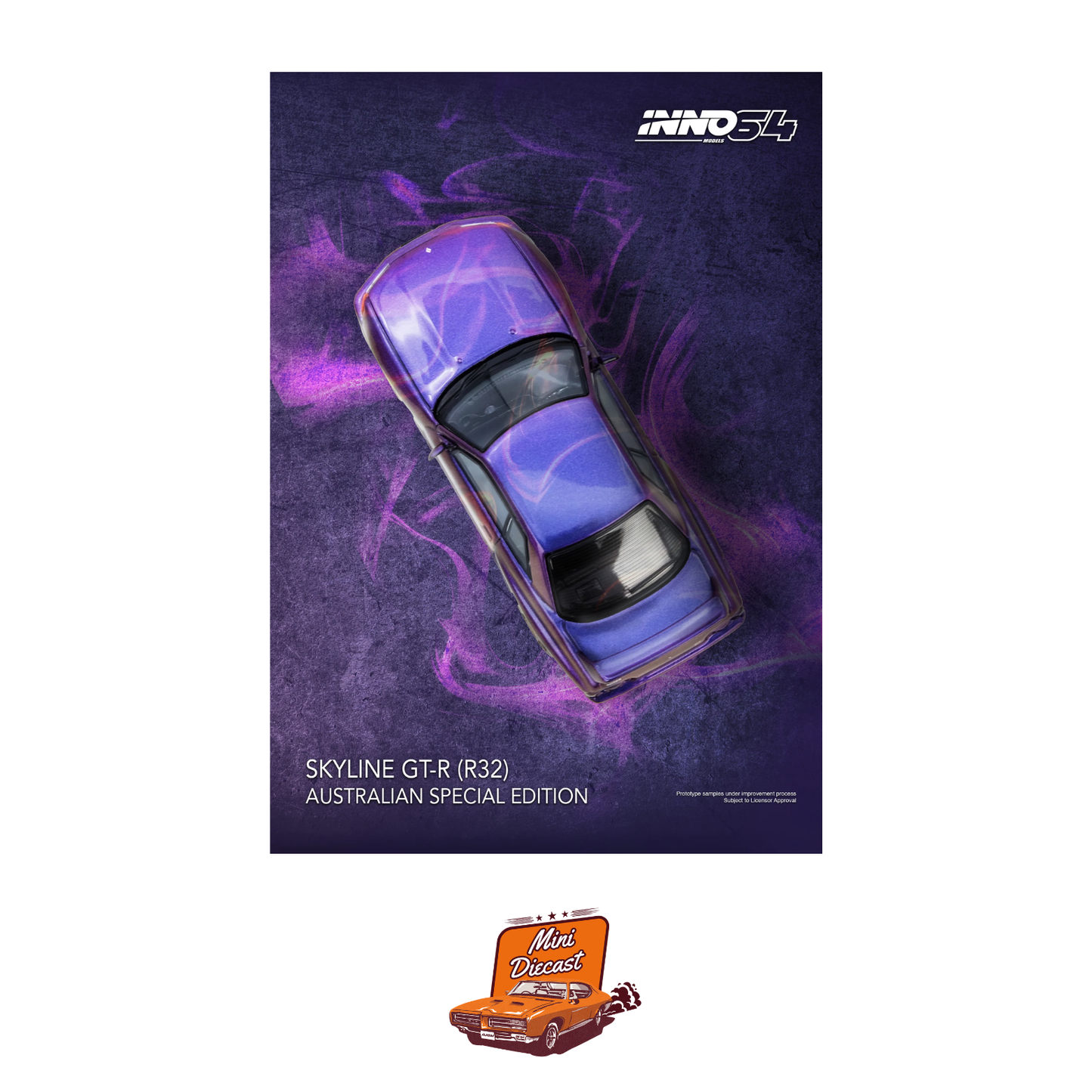 INNO64 Nissan Skyline GT-R (R32) Midnight Purple Australian Special Edition IN64-R32-MP-AS