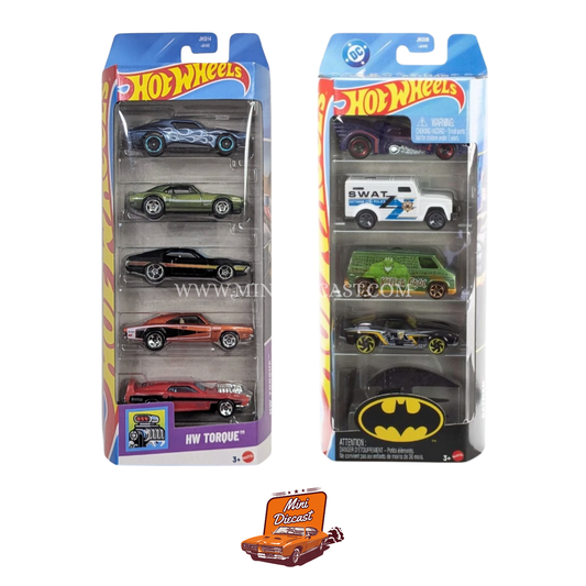 Hot Wheels 5 Pack (2x) – HW Torque / DC Batman (Batman Pack Card Creased)