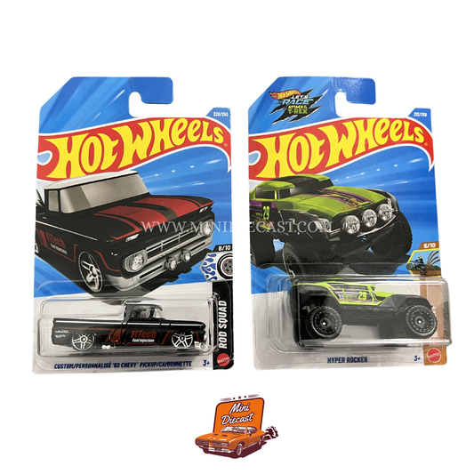 Hot Wheels Mainline (Set of 2) – Custom '62 Chevy Pickup / Hyper Rocker