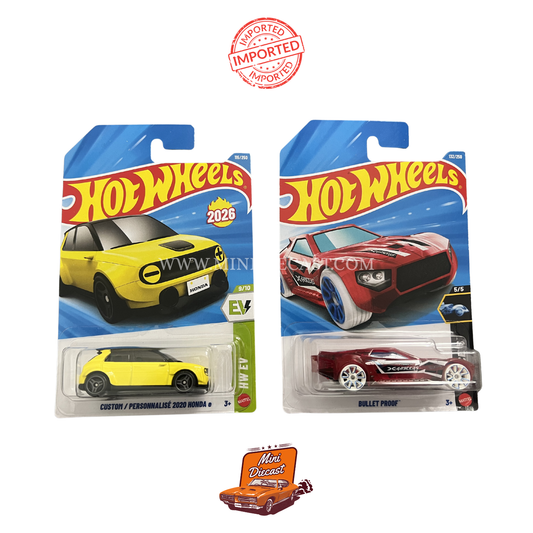 Hot Wheels Mainline (Set of 2) – Custom 2020 Honda e / Bullet Proof (Imported)