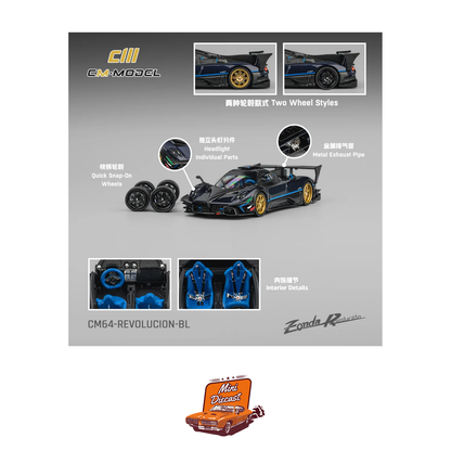 CM Model Pagani Zonda Revolucion Metallic Blue (CM64-Revolucion-BL)