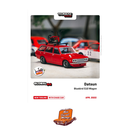 Tarmac Works Datsun Bluebird 510 Wagon Red with Bicycle & Rack – Global64