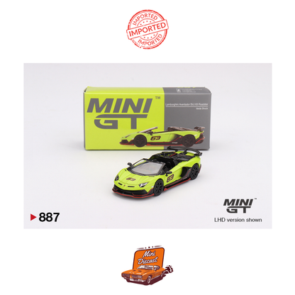 Mini GT #887 Lamborghini Aventador SVJ 63 Roadster (Verde Shock)