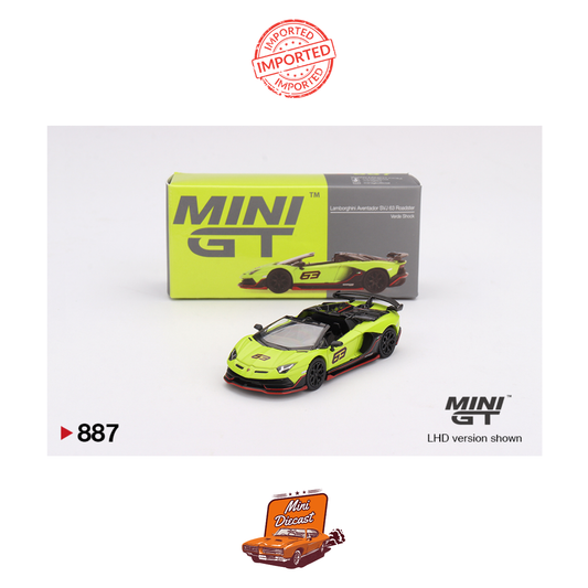 Mini GT #887 Lamborghini Aventador SVJ 63 Roadster (Verde Shock)