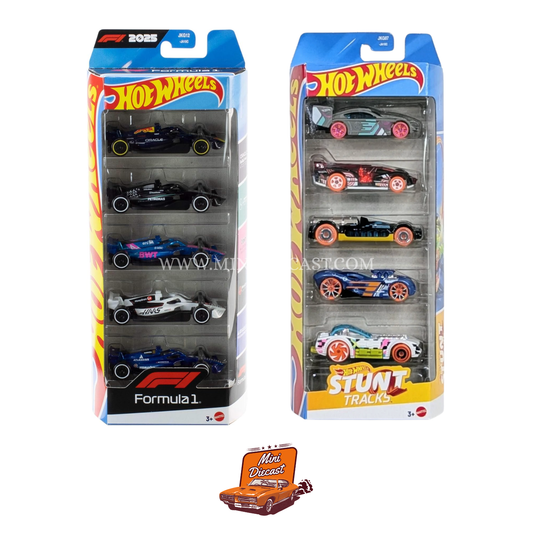 Hot Wheels 5 Pack (2x) – Formula 1 (F1) 2025 / Stunt Tracks