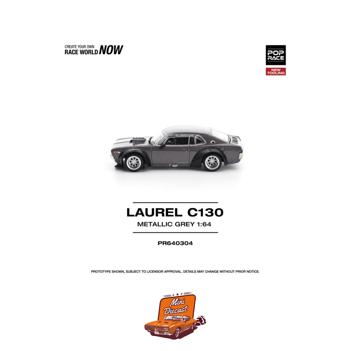 Pop Race Laurel C130 Metallic Grey PR64304