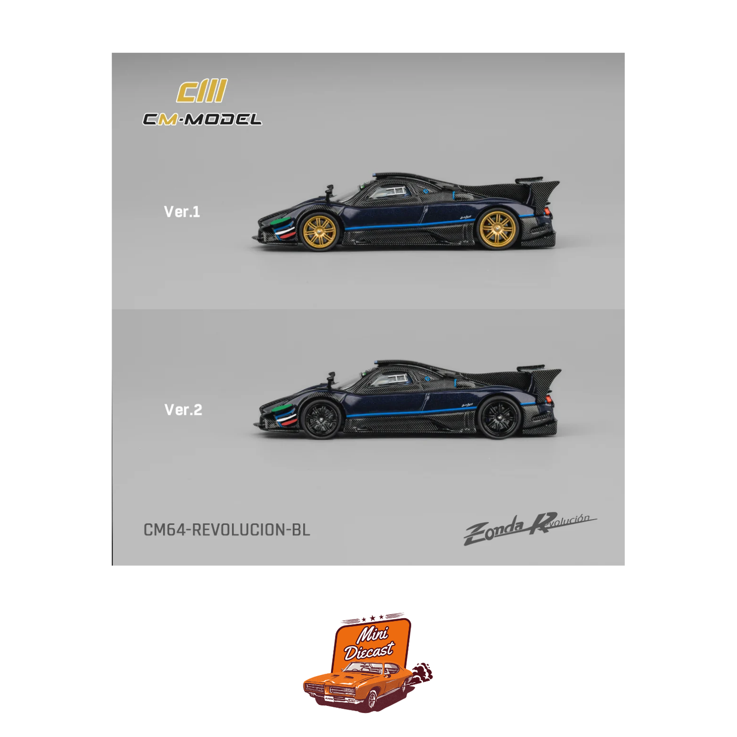 CM Model Pagani Zonda Revolucion Metallic Blue (CM64-Revolucion-BL)