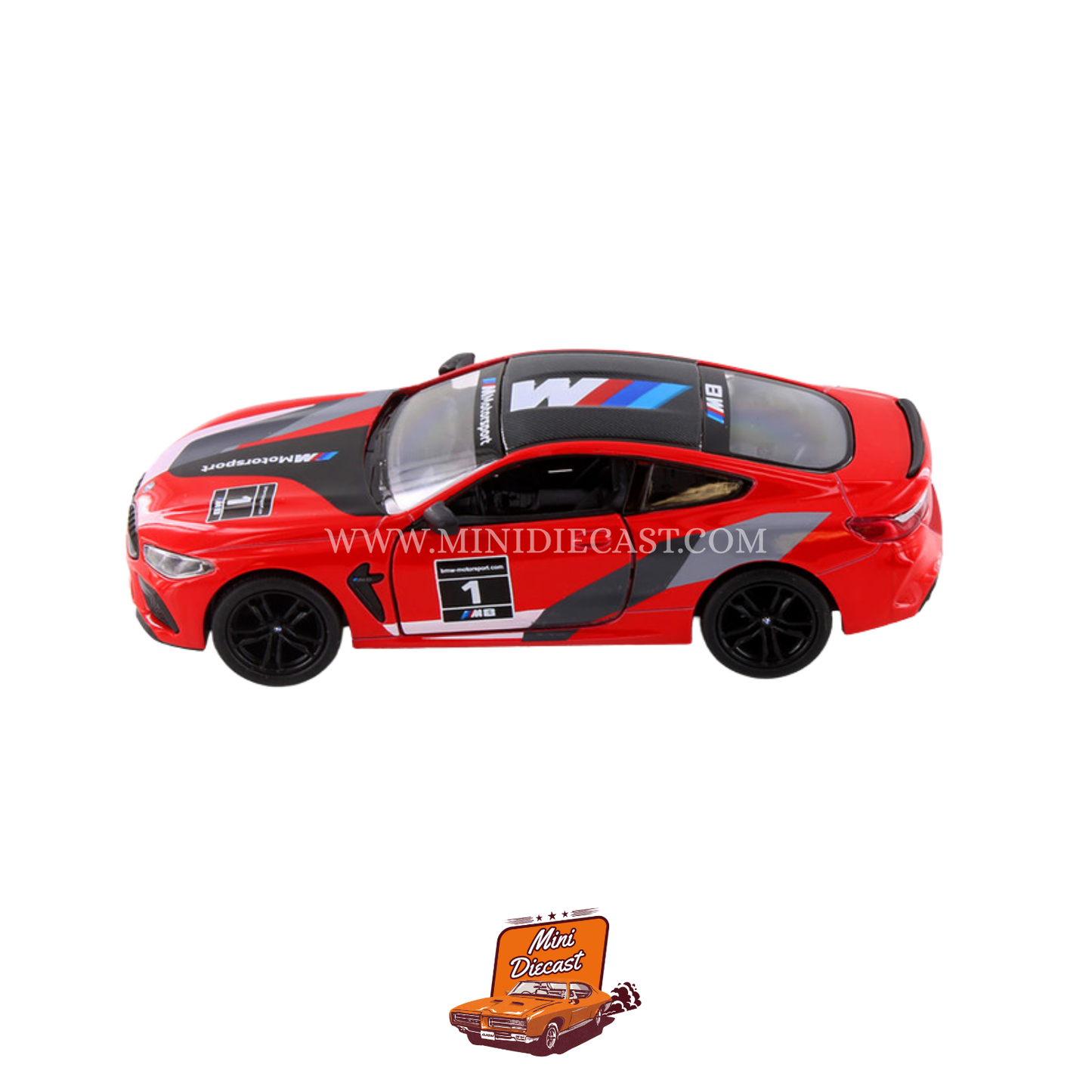 Kinsmart BMW M8 Competition Coupe (Livery Edition) – 1:38 Scale Red