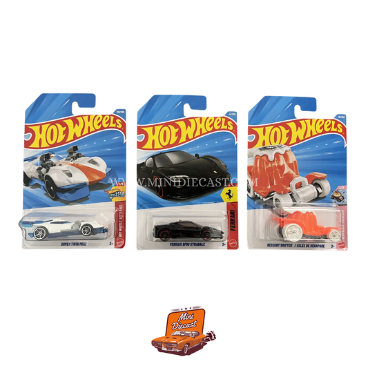 Hot Wheels Mainline (Set of 3) – Super Twin Mill / Ferrari SF90 Stradale / Dessert Drifter