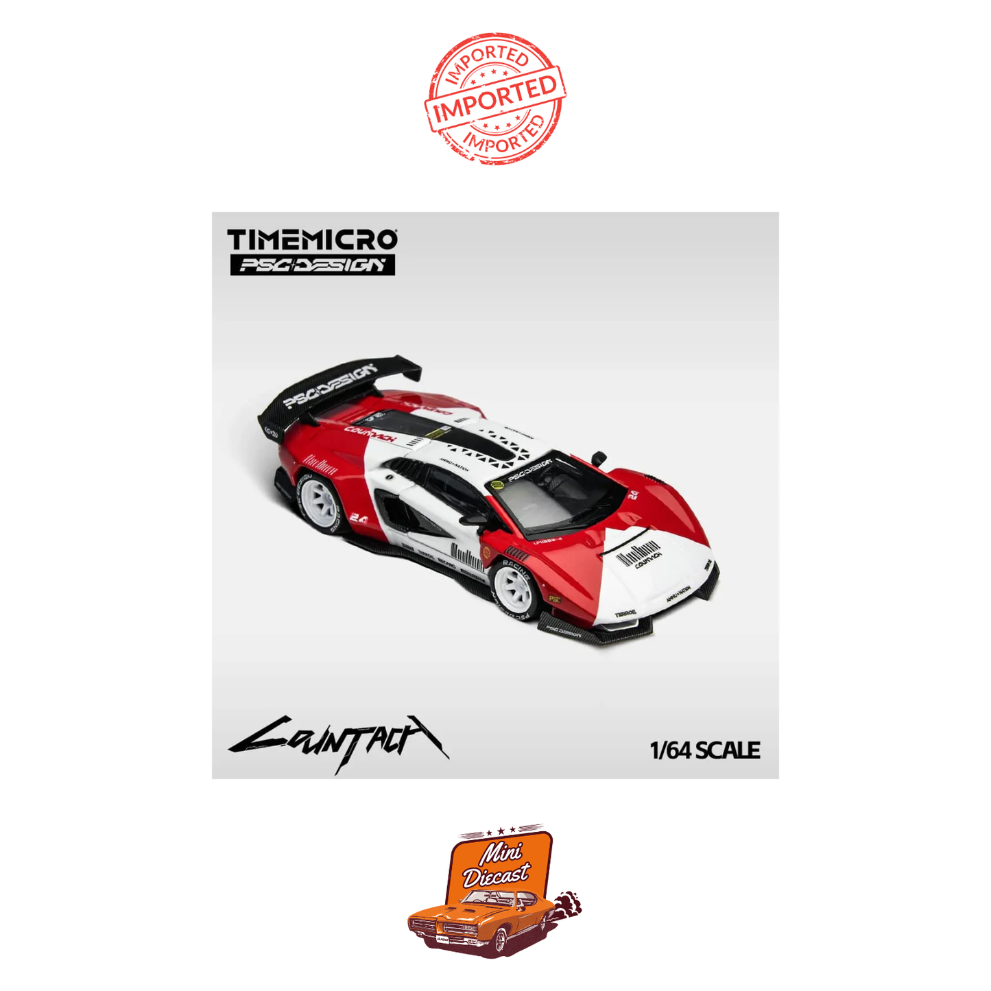 Time Micro x PSC Design 1:64 Lamborghini Countach “V” Marlboro Livery (Imported)
