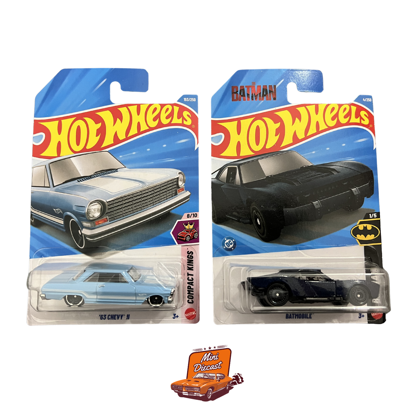 Hot Wheels Mainline (Set of 2) – '63 Chevy II / Batmobile