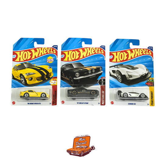 Hot Wheels Mainline (Set of 3) – ’96 Dodge Viper GTS / ’67 Shelby GT500 / Czinger 21C