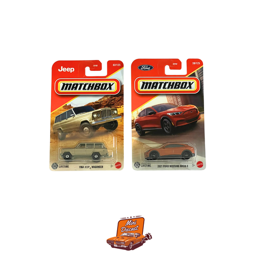 Matchbox (Set of 2) – 1964 Jeep Wagoneer / 2021 Ford Mustang Mach-E