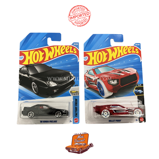 Hot Wheels Mainline (Set of 2) – '98 Honda Prelude / Bullet Proof (Imported)