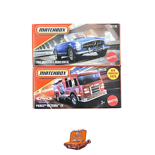 Matchbox (Set of 2) – 1963 Mercedes-Benz 230 SL / Pierce® Volterra® EV