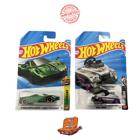 Hot Wheels Mainline (Set of 2) – '17 Pagani Huayra Roadster / Pedal Driver (Imported)