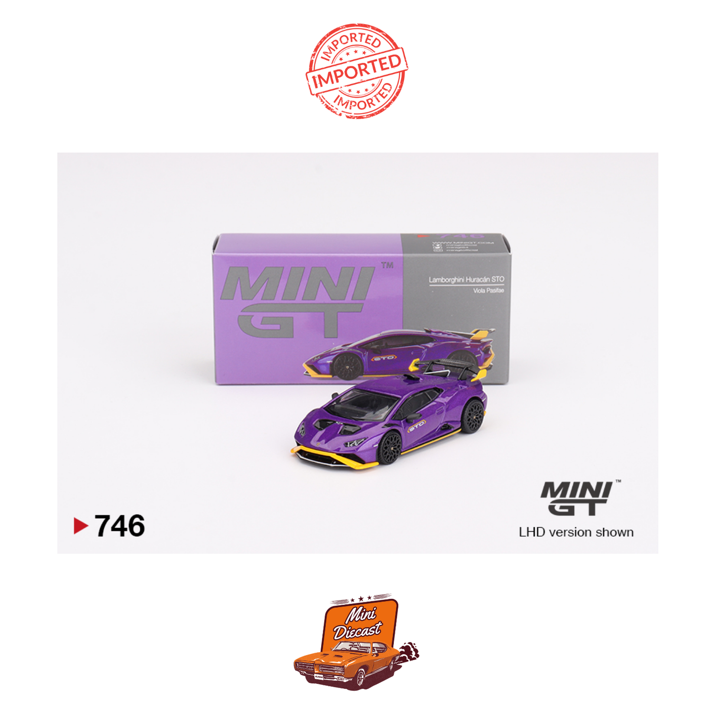Mini GT #746 Lamborghini Huracan STO (Viola Pasifae)