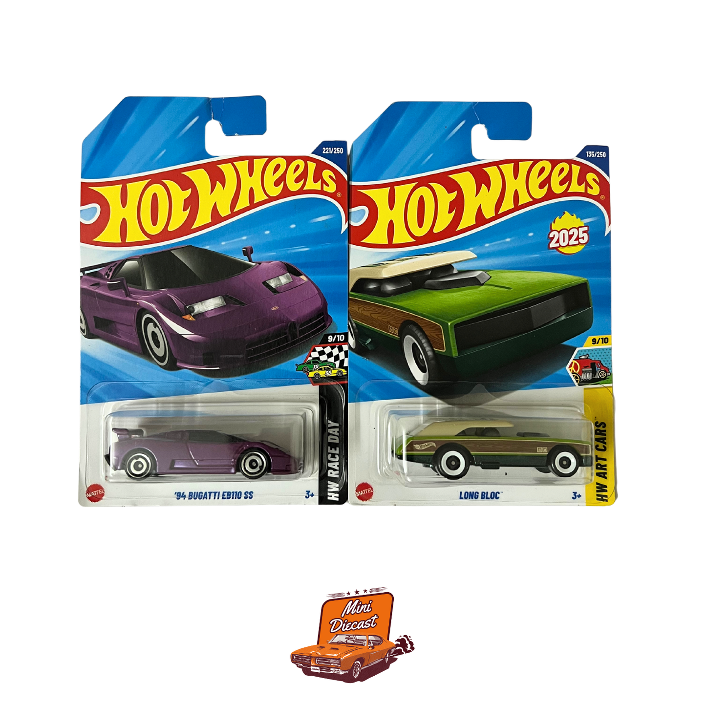 Hot Wheels Mainline (Set of 2) – ’94 Bugatti EB110SS / Long Bloc