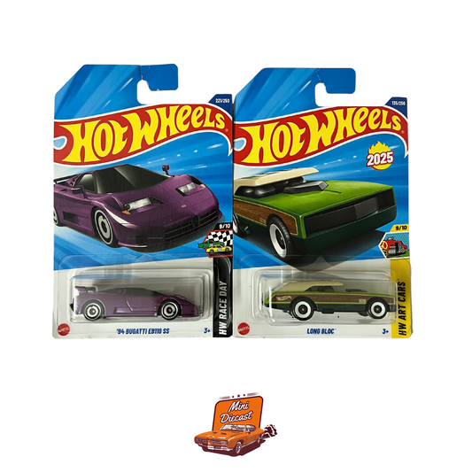 Hot Wheels Mainline (Set of 2) – ’94 Bugatti EB110SS / Long Bloc