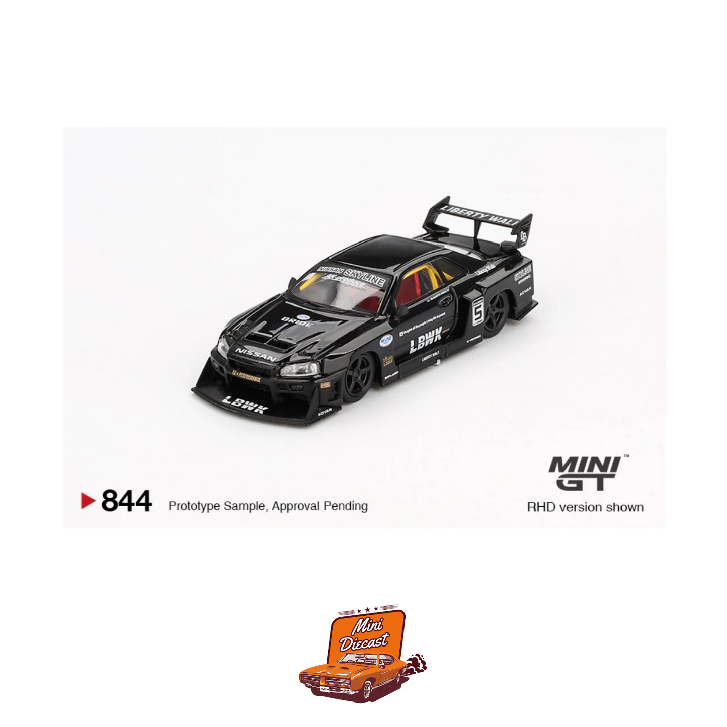 Mini GT #844 Nissan LB-ER34 Super Silhouette SKYLINE – Black