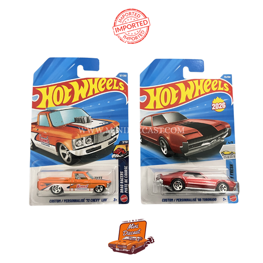 Hot Wheels Mainline (Set of 2) – Custom '72 Chevy LUV / Custom '66 Toronado (Imported)