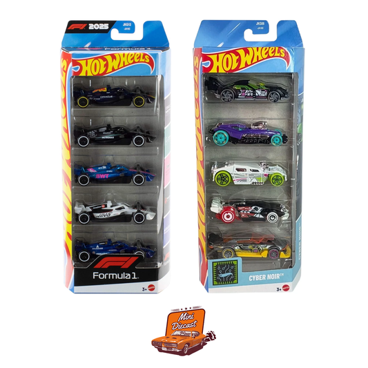 Hot Wheels 5 Pack (2x) – Formula 1 (F1) 2025 / Cyber Noir
