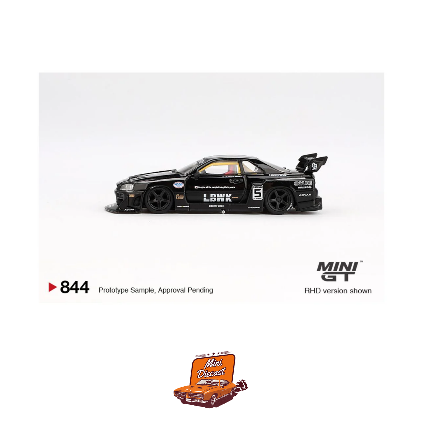 Mini GT #844 Nissan LB-ER34 Super Silhouette SKYLINE – Black