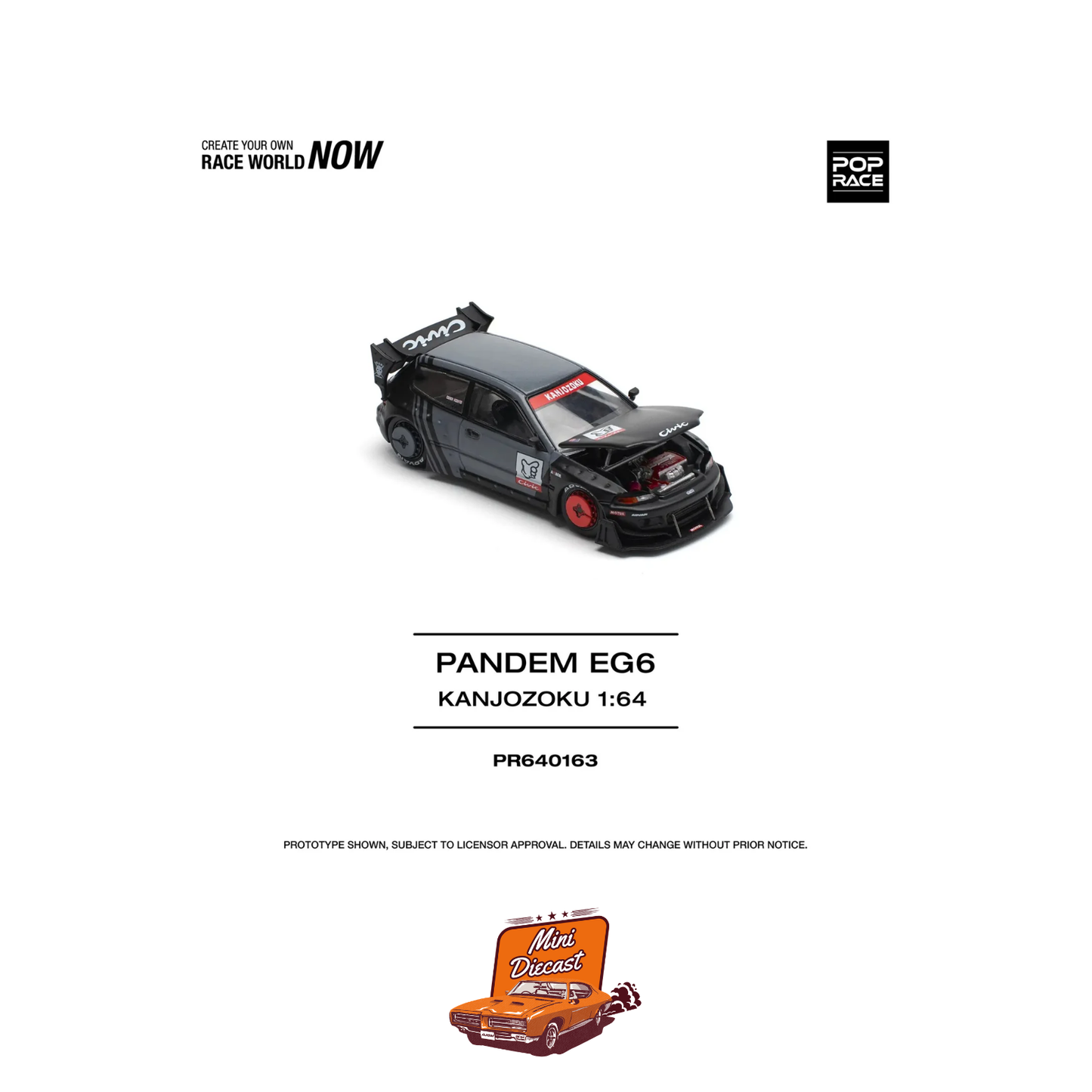 Pop Race Pandem Civic EG6 Kanjozoku (PR64-163)