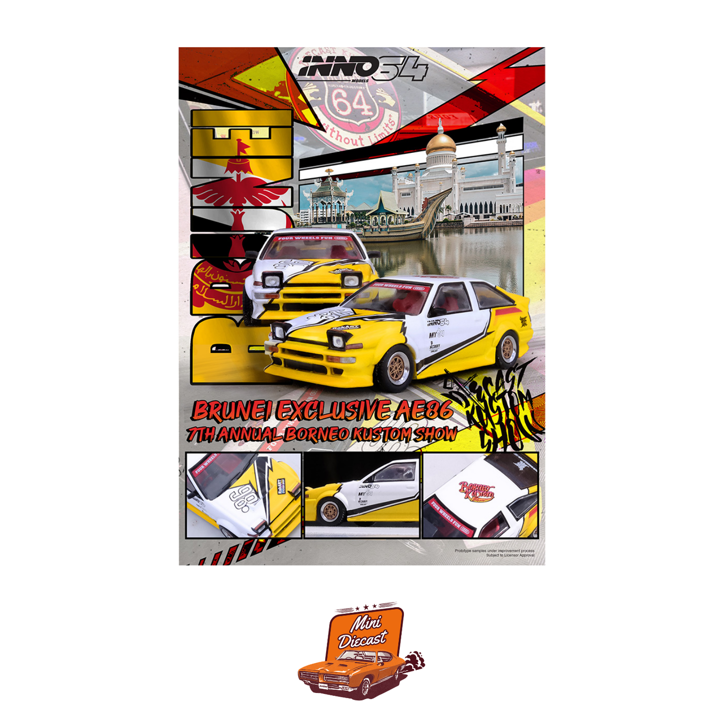 INNO64 Toyota Sprinter Trueno (AE86) Brunei Diecast Kustom Show 2024 IN64-AE86T-BDKS24