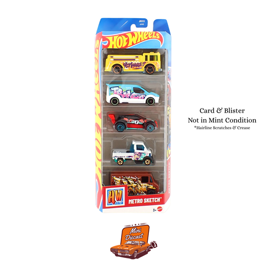 Hot Wheels 5 Pack – Metro Sketch (Creased Torn Box)