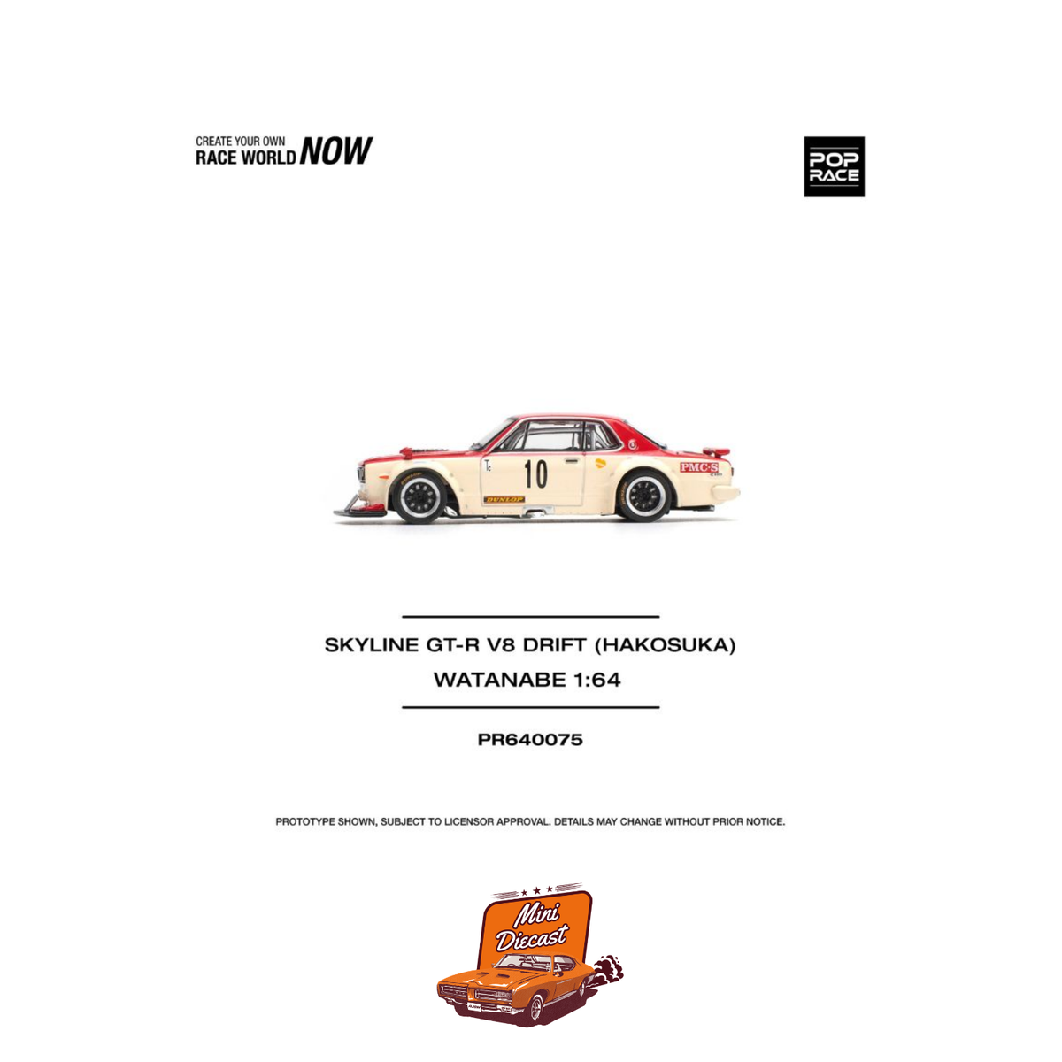 Pop Race Skyline GT-R V8 Drift Hakosuka PR64-075