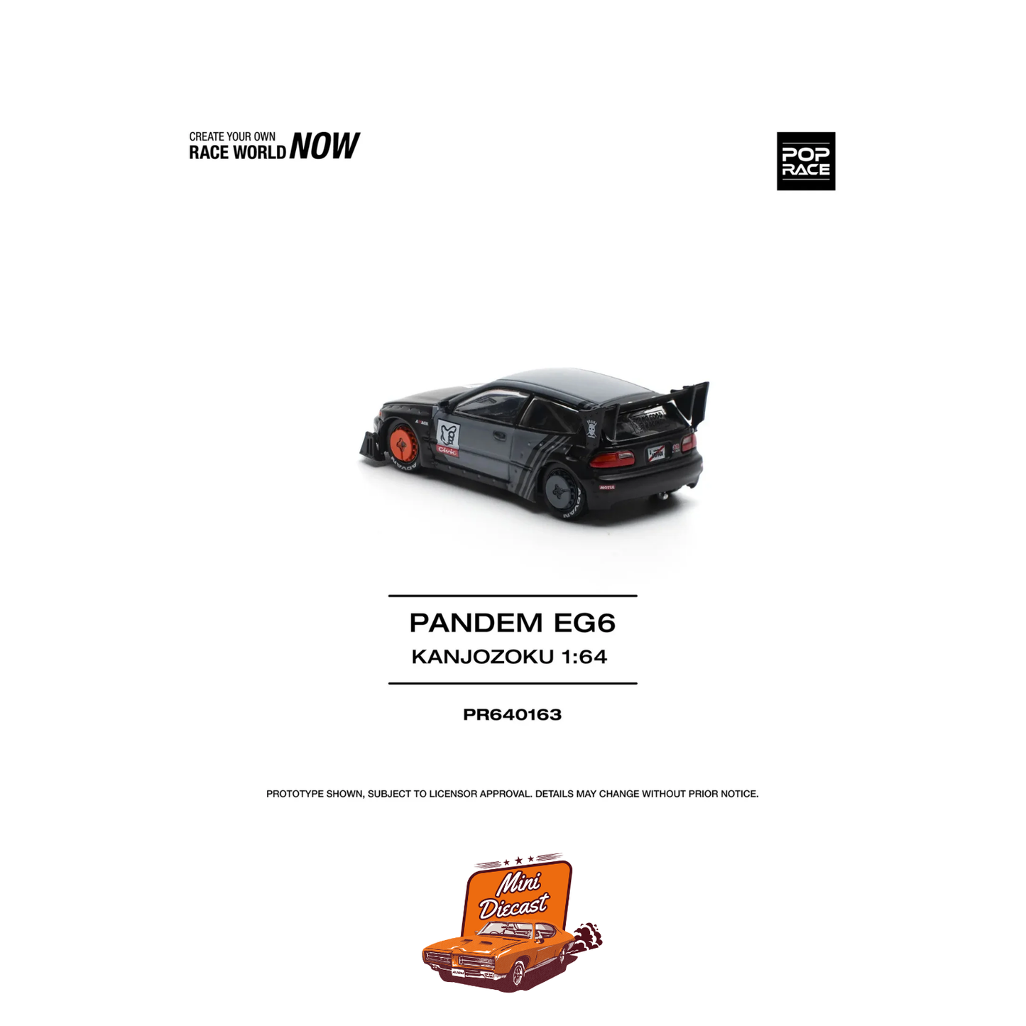Pop Race Pandem Civic EG6 Kanjozoku (PR64-163)