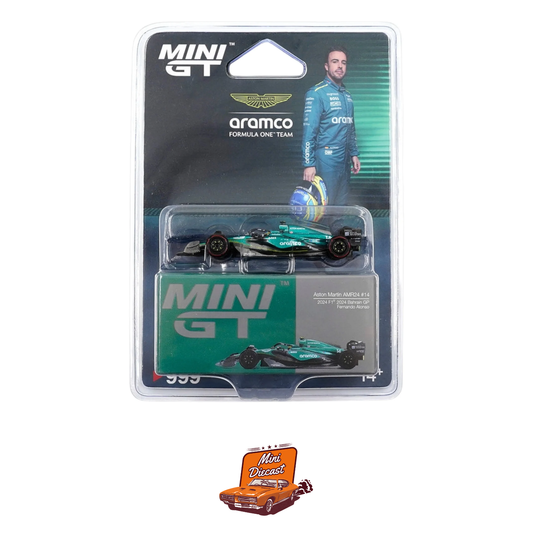 Mini GT #999 Aston Martin AMR24 #14 Fernando Alonso F1 2024 Bahrain GP (Blister Pack)