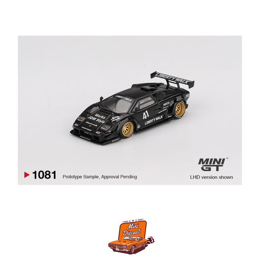 Mini GT #1081 Lamborghini Countach LB-WORKS Black (Blister Pack) (Imported)