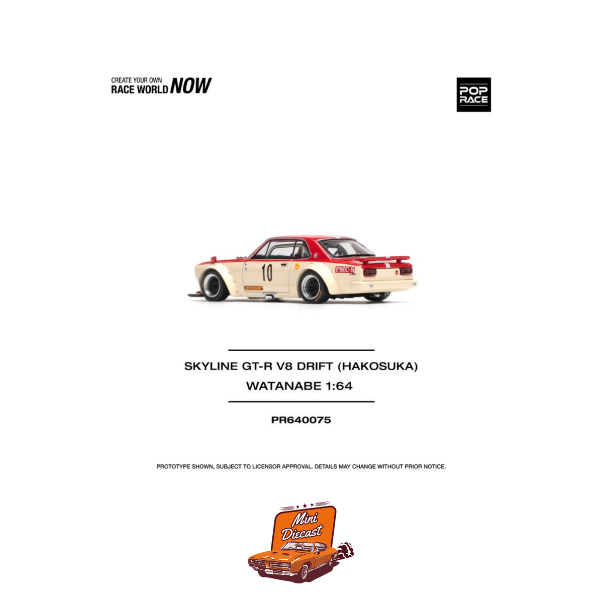 Pop Race Skyline GT-R V8 Drift Hakosuka PR64-075