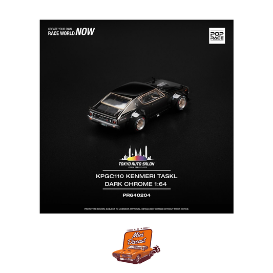 Pop Race Tokyo Auto Salon Kuala Lumpur 2024 Skyline KPGC110 (Kenmeri) Dark Chrome Taskl (PR64-0204)