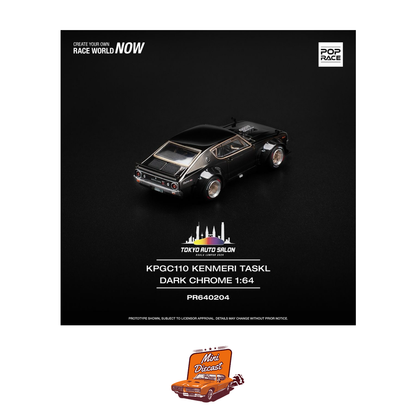 Pop Race Tokyo Auto Salon Kuala Lumpur 2024 Skyline KPGC110 (Kenmeri) Dark Chrome Taskl (PR64-0204)