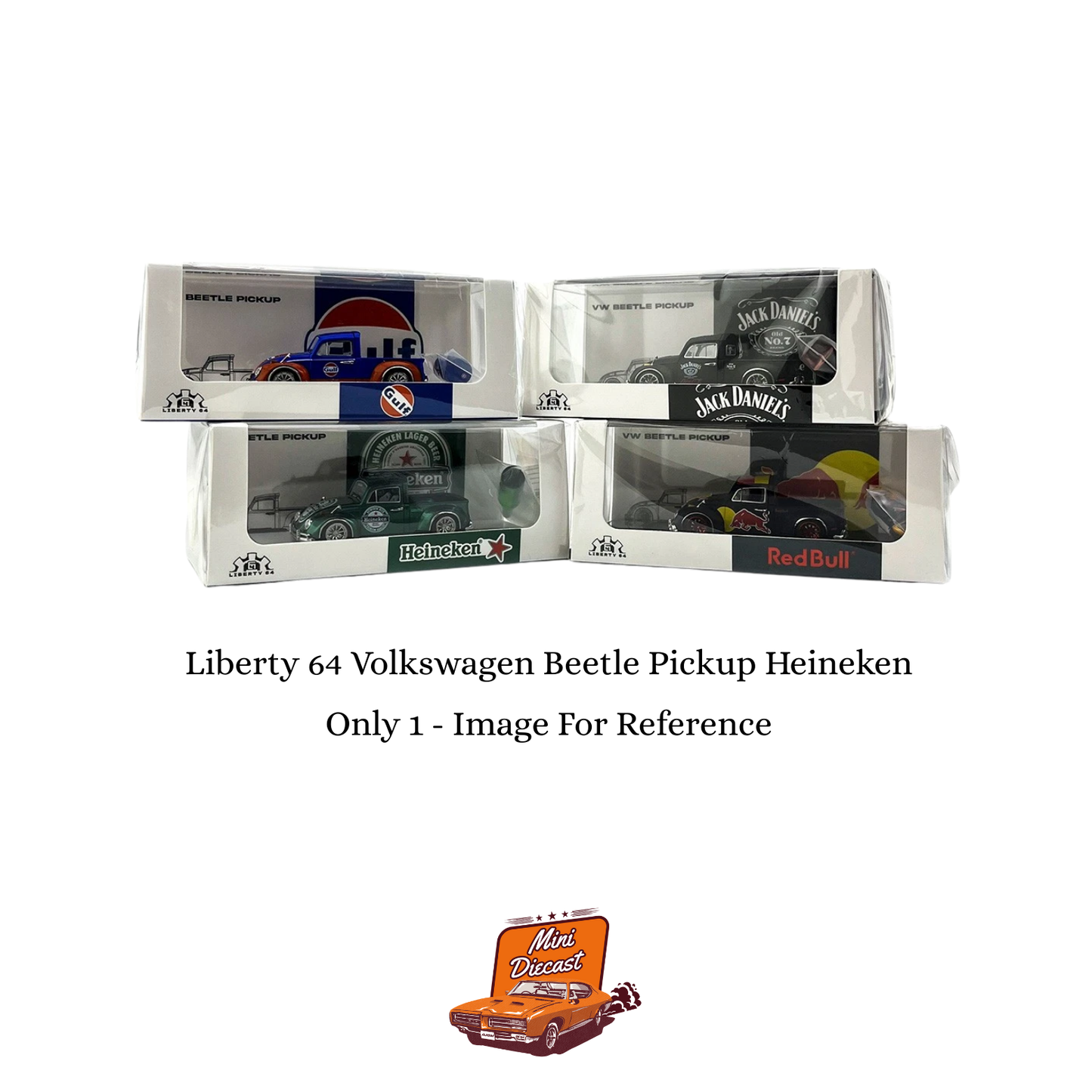Liberty 64 Volkswagen Beetle Pickup – Heineken Livery (With Bottle Accessory)