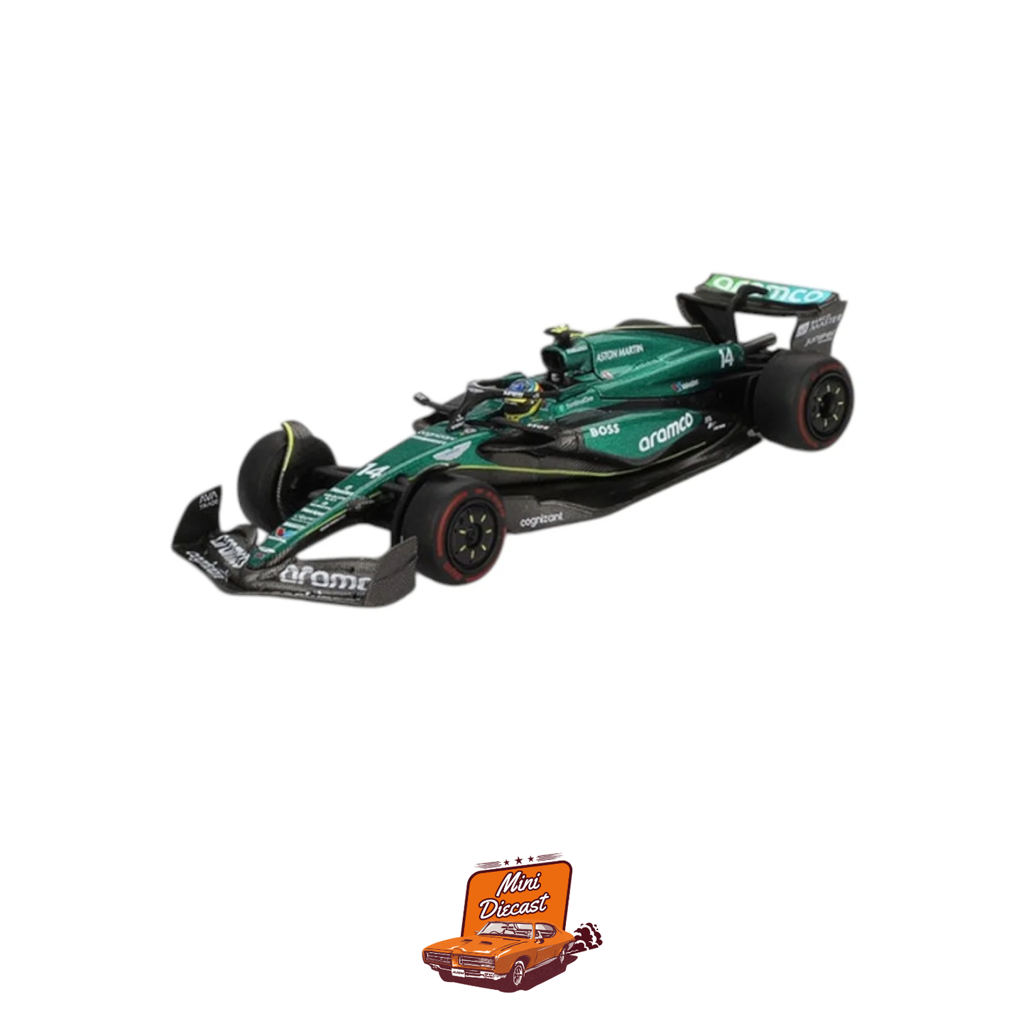 Mini GT #999 Aston Martin AMR24 #14 Fernando Alonso F1 2024 Bahrain GP