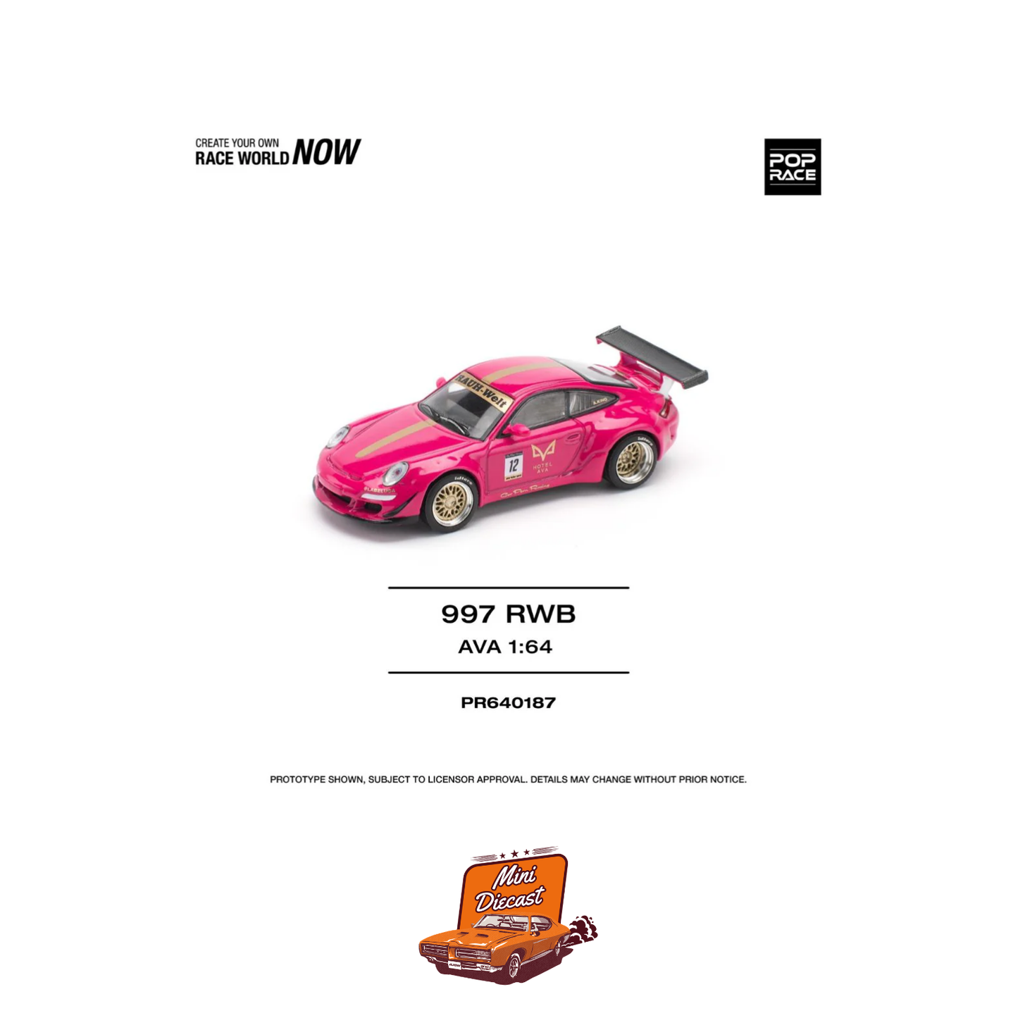 Pop Race Porsche 911 (997) RWB AVA (PR64-187)